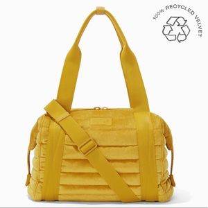 Brand New Dagne Dover Med Landon Carry All in ochre velvet puff